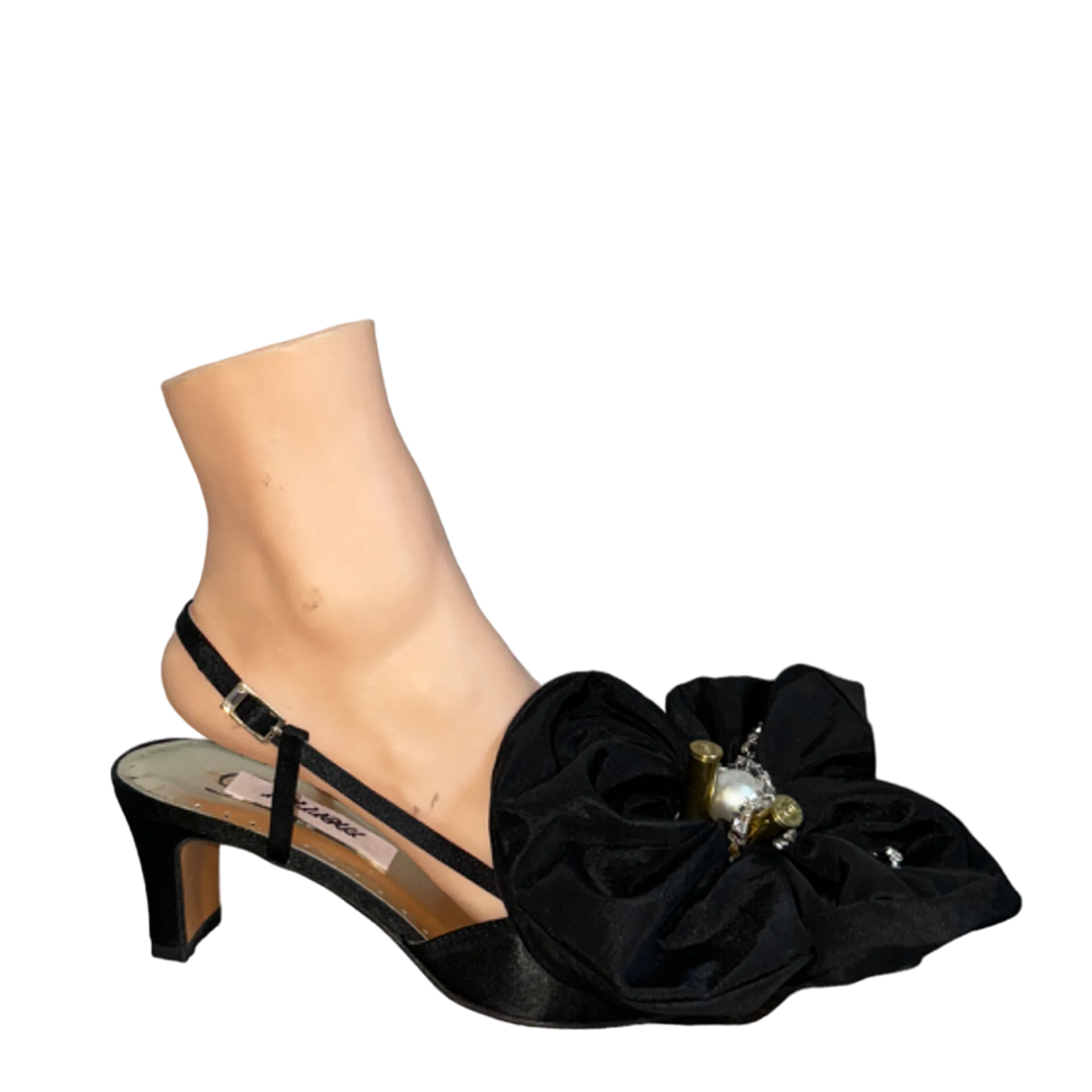 Flower Shoes —  Black (Made-to-Order)