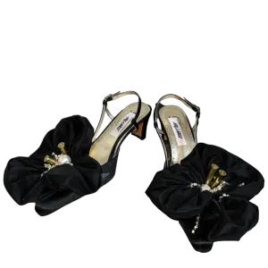 Flower Shoes —  Black (Made-to-Order)