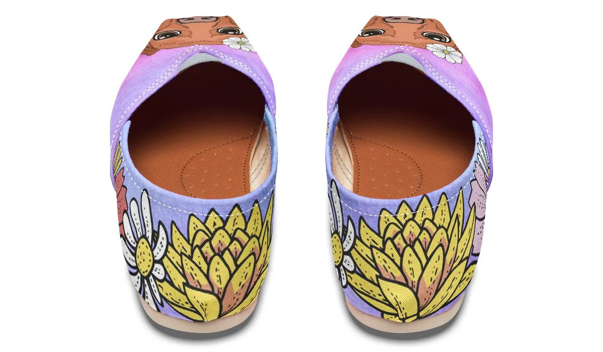 Fun Floral Vizsla Casual Shoes