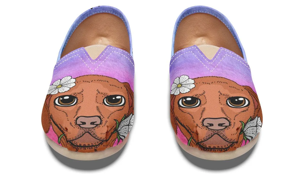 Fun Floral Vizsla Casual Shoes