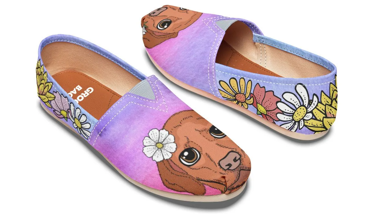 Fun Floral Vizsla Casual Shoes