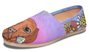 Fun Floral Vizsla Casual Shoes
