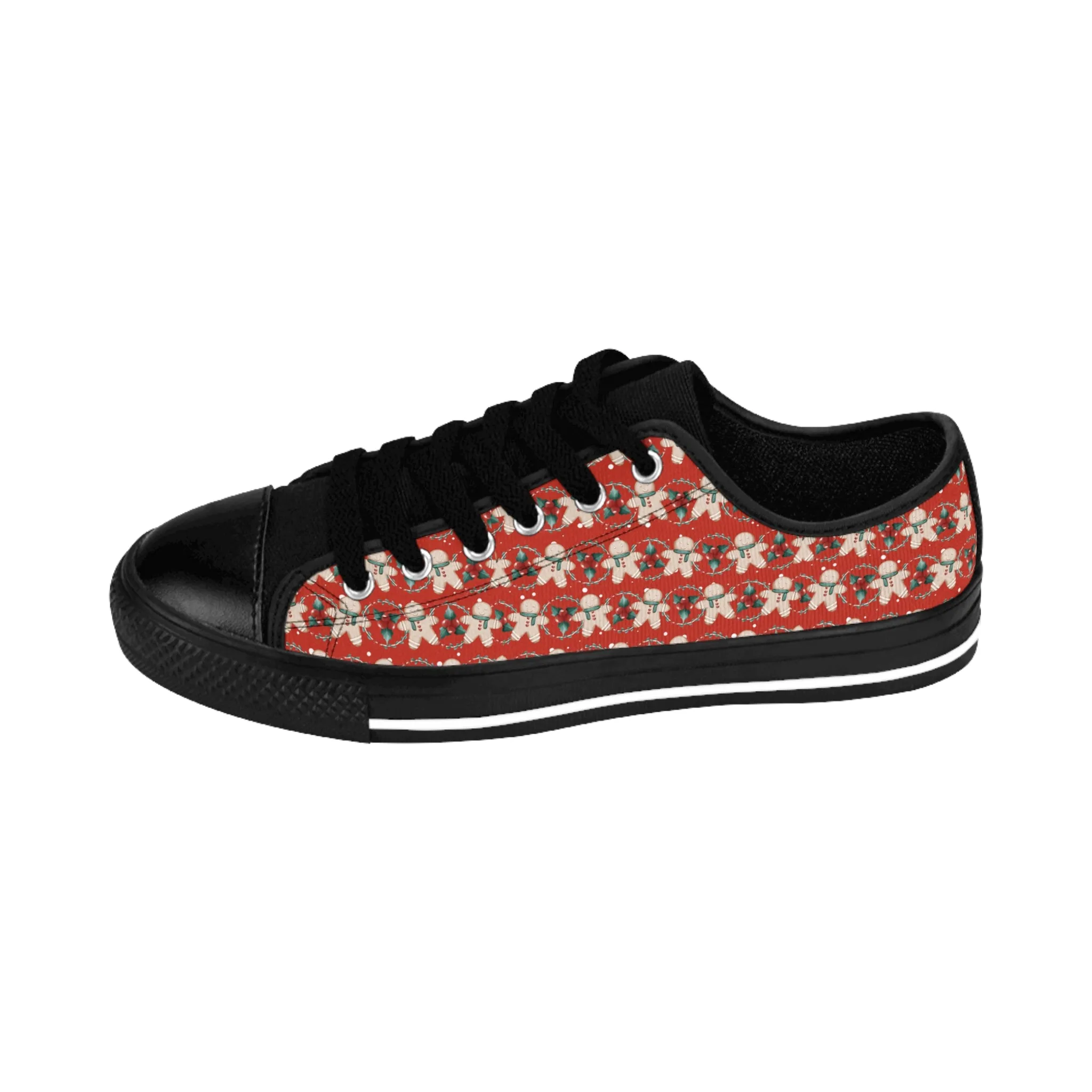 Gingerbread Red Background Women's Sneakers