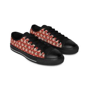 Gingerbread Red Background Women's Sneakers