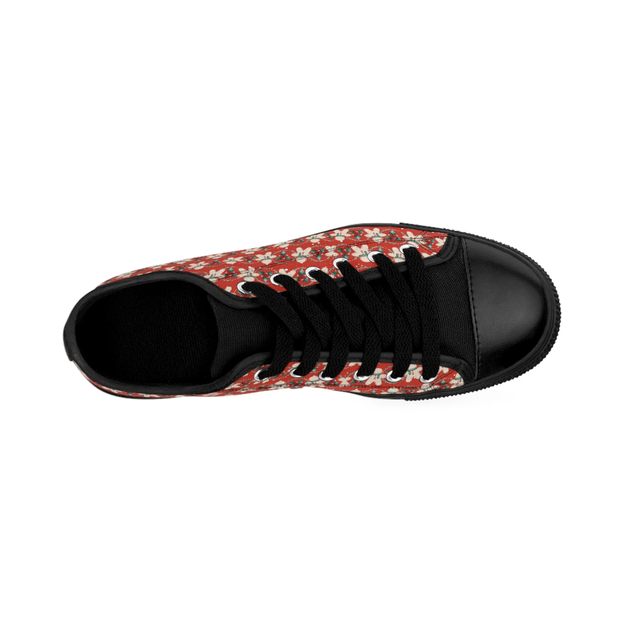 Gingerbread Red Background Women's Sneakers