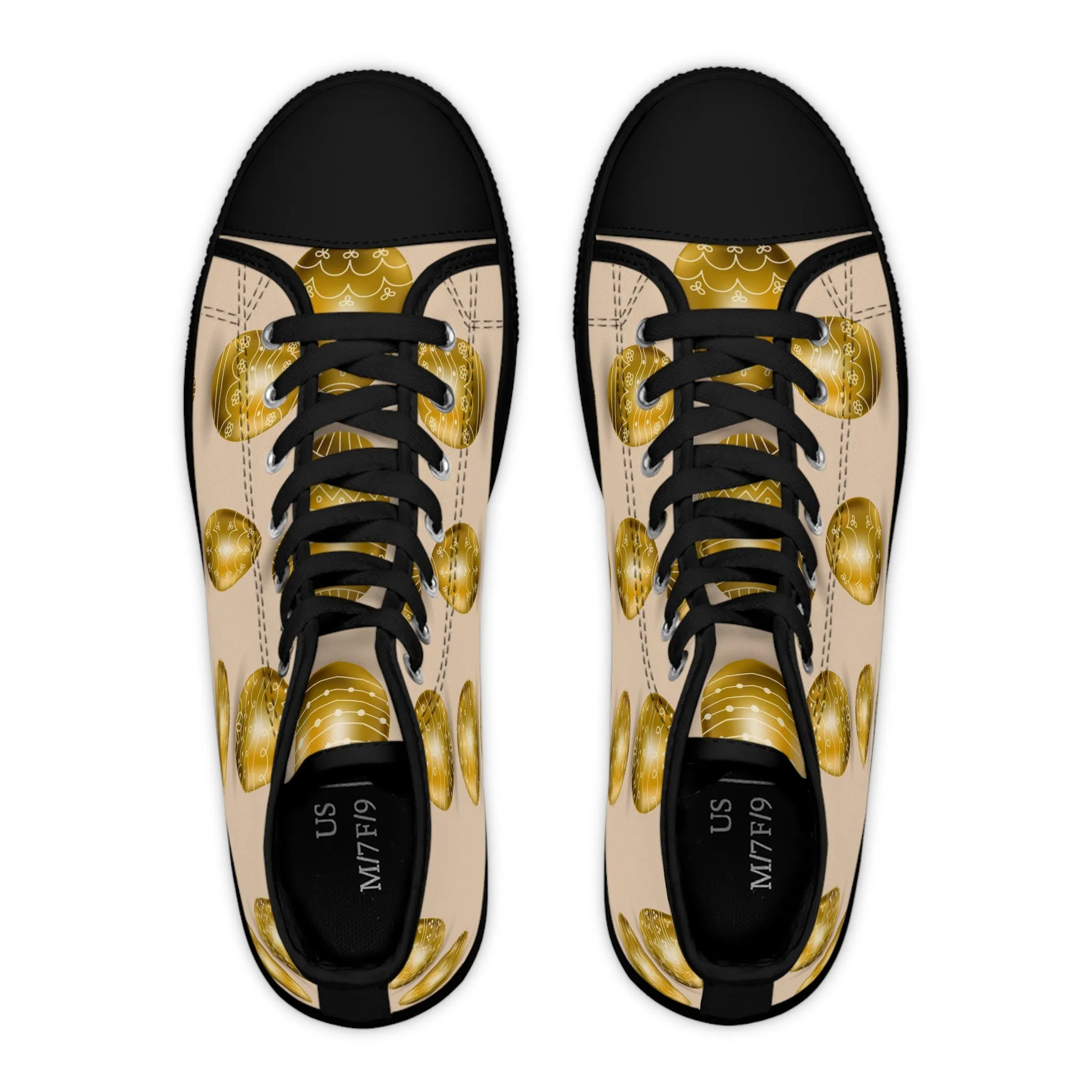 Golden Easter Eggs Women's High Top Sneakers