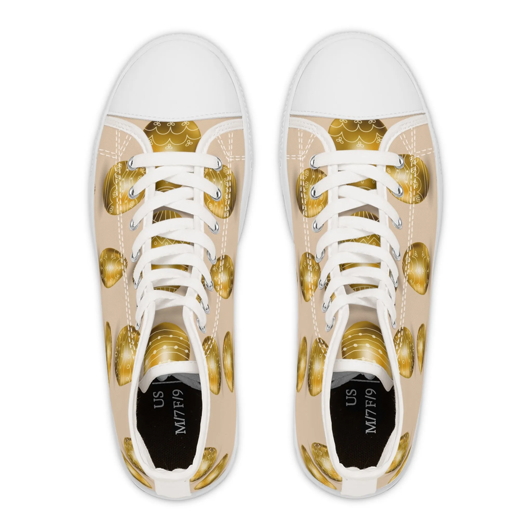 Golden Easter Eggs Women's High Top Sneakers