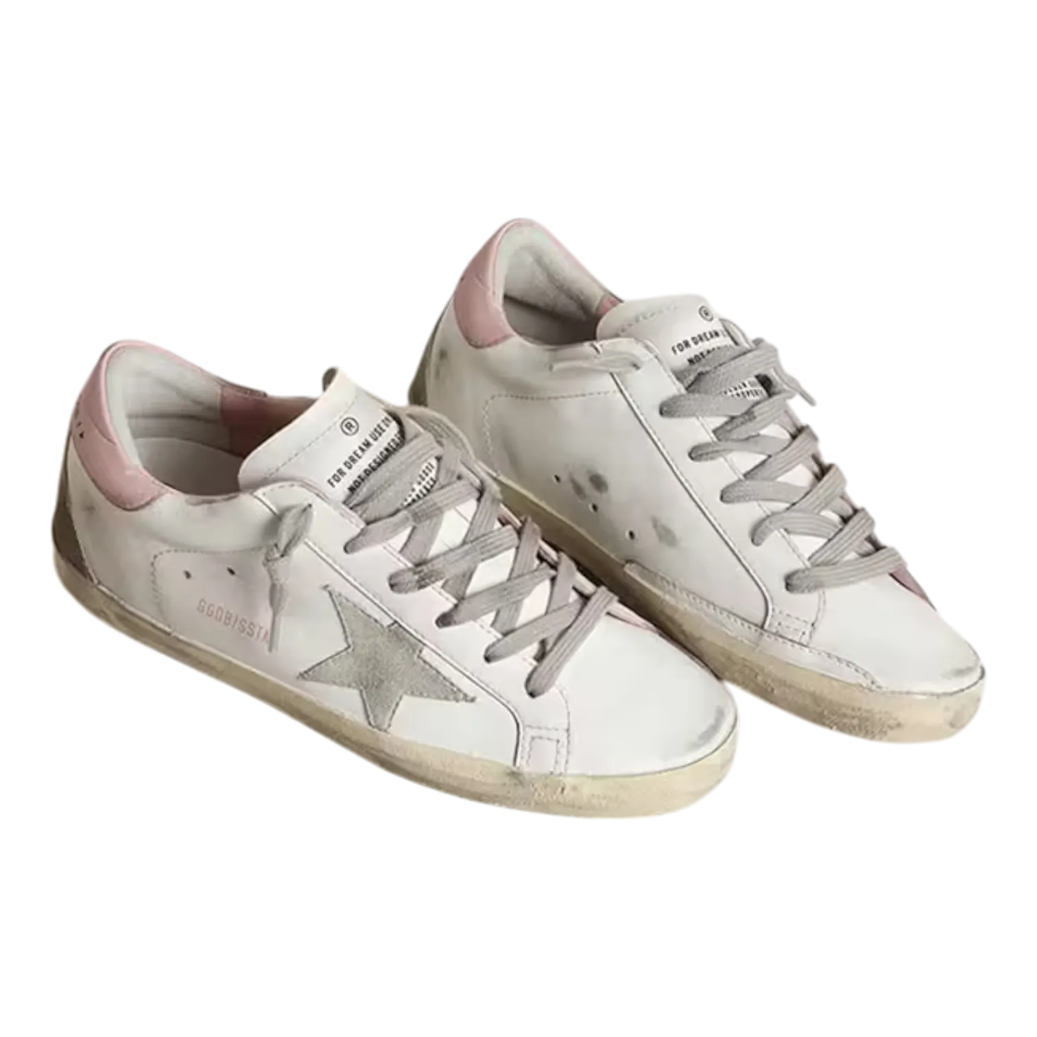 Golden Goose Leather Upper and Heel Suede White Ice Light Pink Women GWF00102.F002569.10914