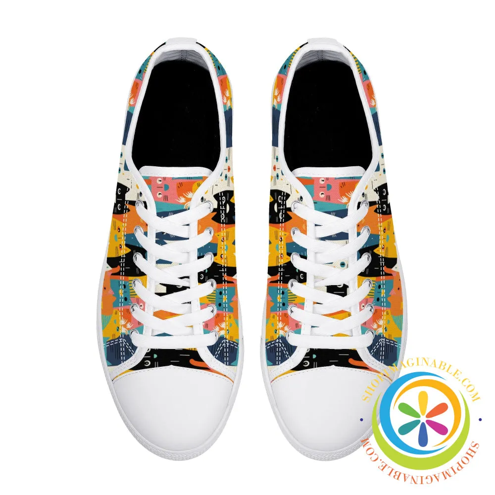 Happy Cat Lady Ladies Low Top Canvas Shoes