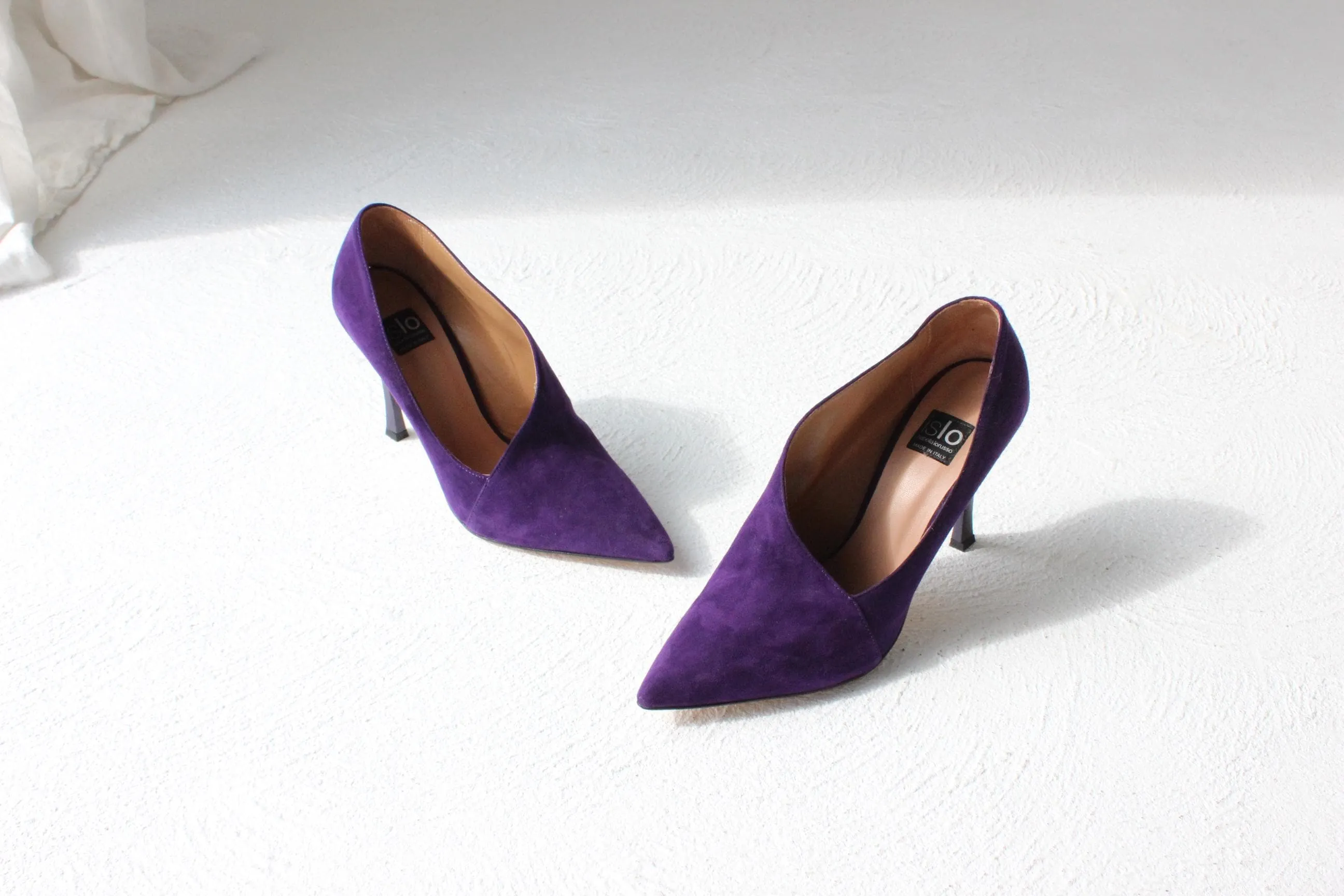 Italian Made Premium Purple Suede Pumps ~ Euro 40