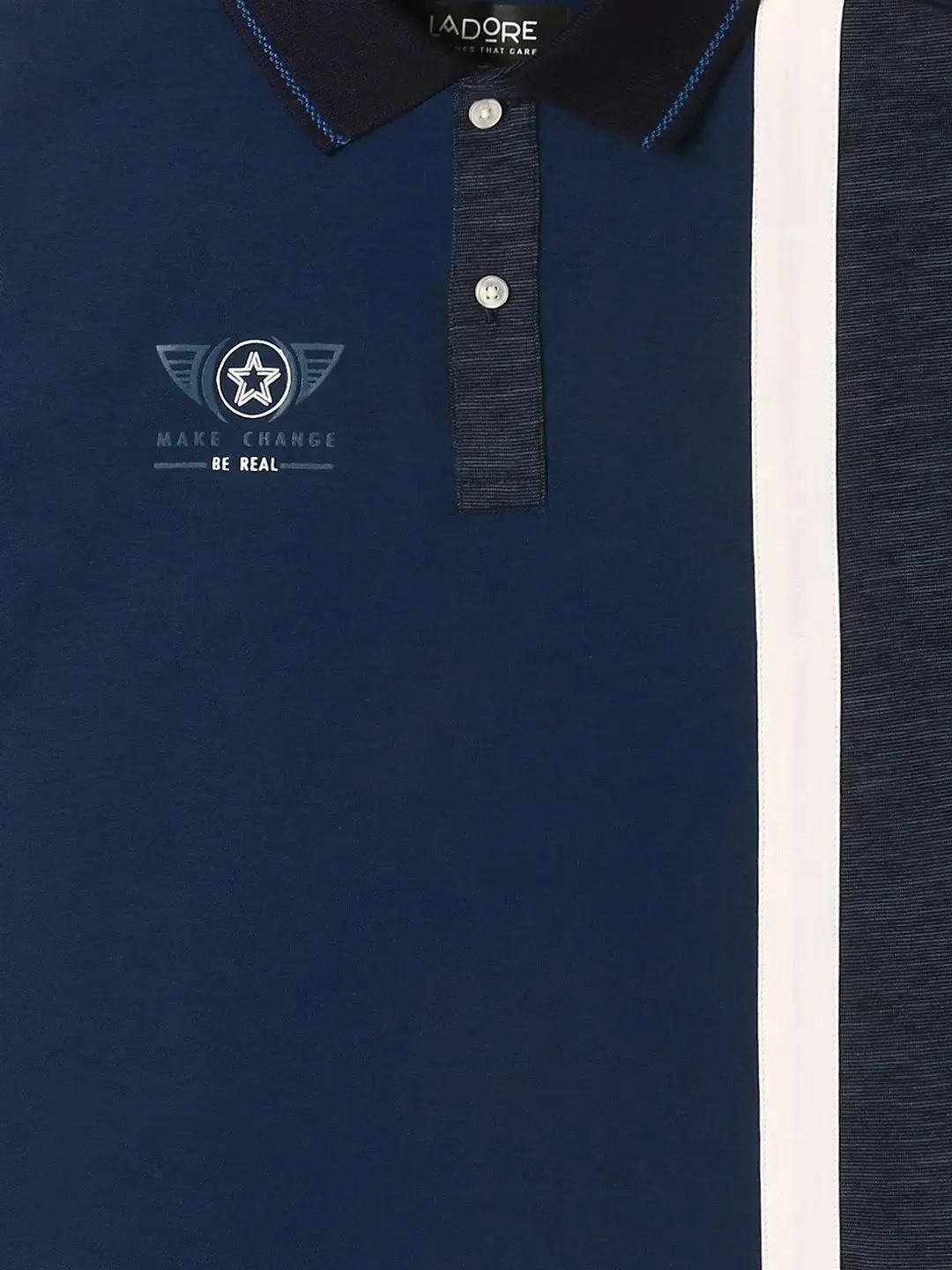 Kids Blue Cut and Sew Polo Cotton T-shirt