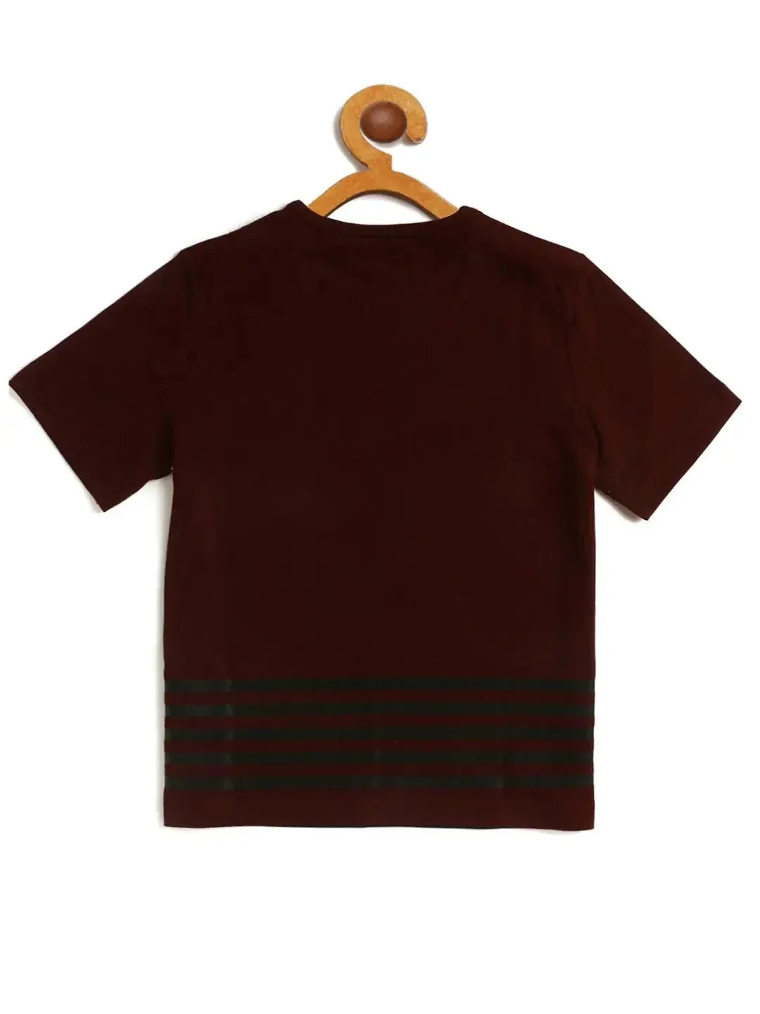 Kids Multicolour Striped Round Neck Cotton T-shirt