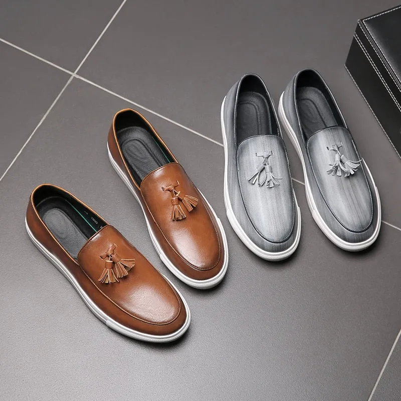 Leather Loafers Slip-On Shoes