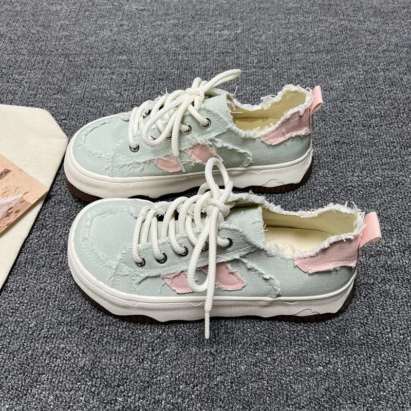 Mango Toe Platform White Sneakers