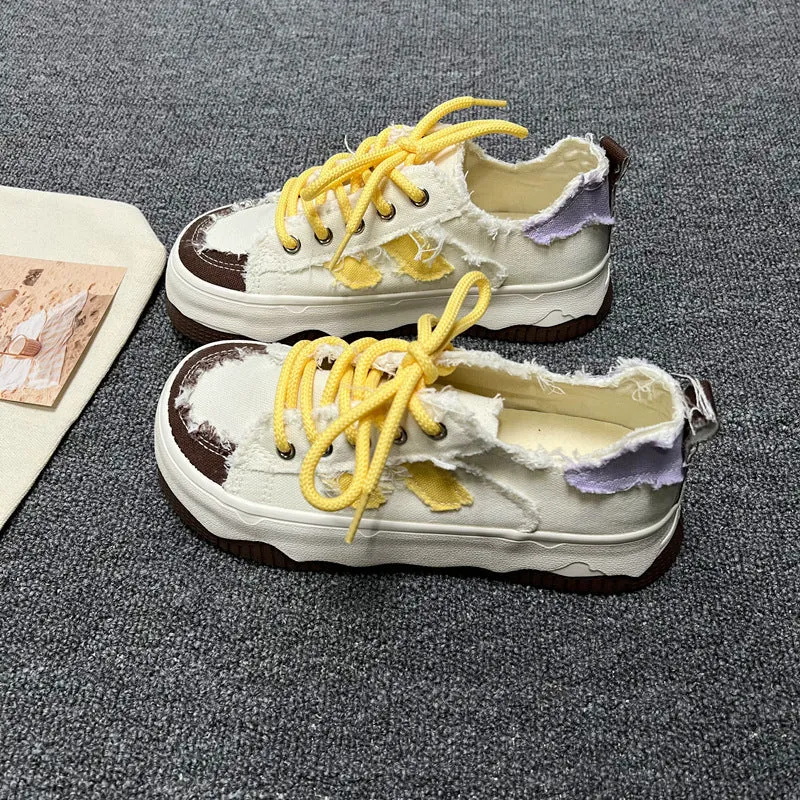 Mango Toe Platform White Sneakers