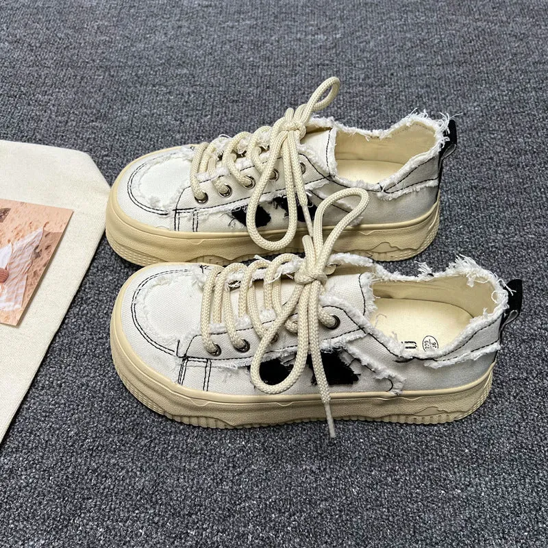 Mango Toe Platform White Sneakers