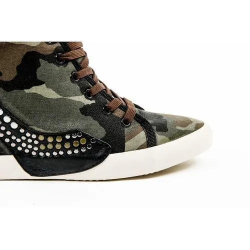 Multicolor 37 EUR - 7 US Olo Womens High Sneaker 71N10 71 GRETA CANVAS PATCH ROCK