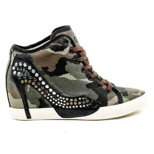 Multicolor 37 EUR - 7 US Olo Womens High Sneaker 71N10 71 GRETA CANVAS PATCH ROCK