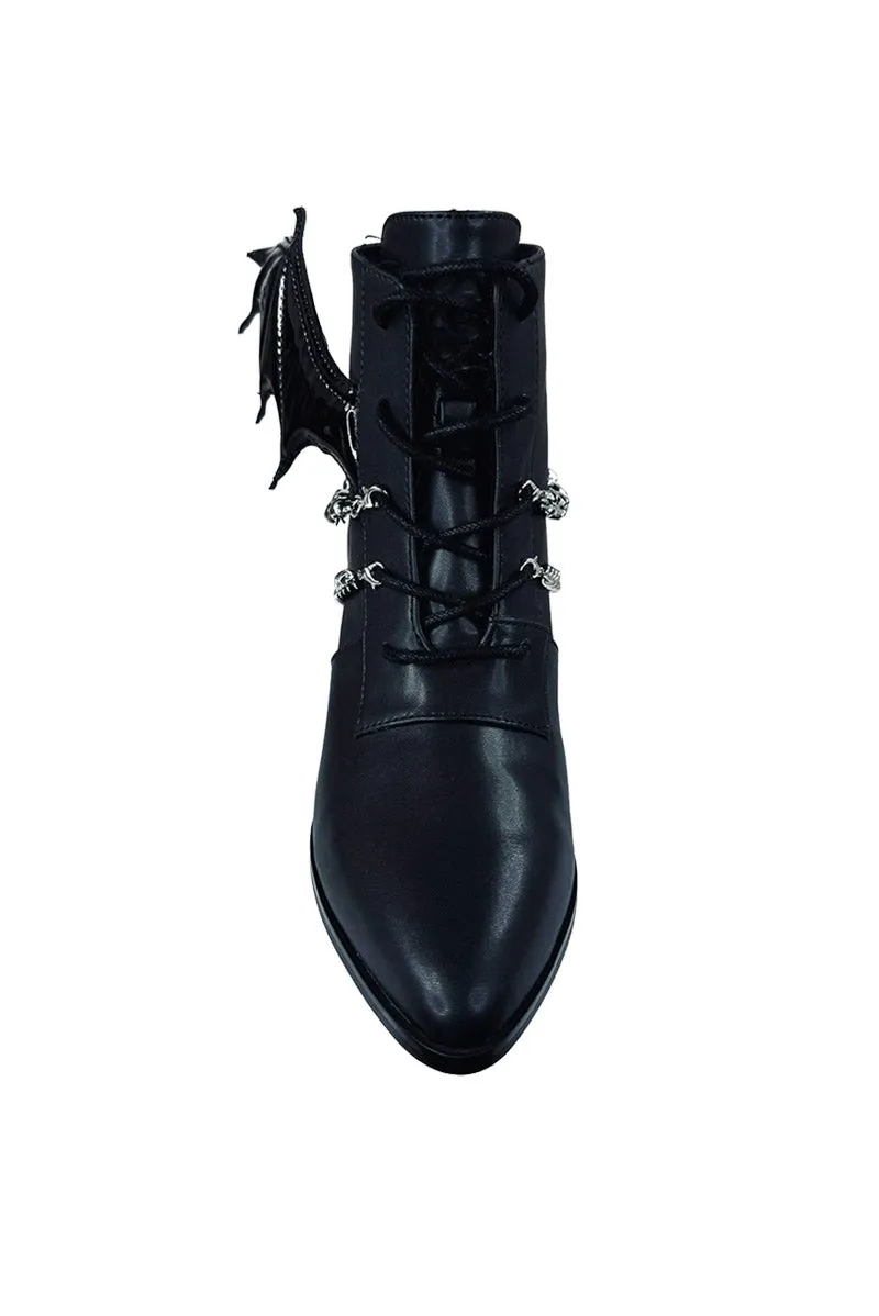 Nadja Bat Wing Boots [Black/Silver]