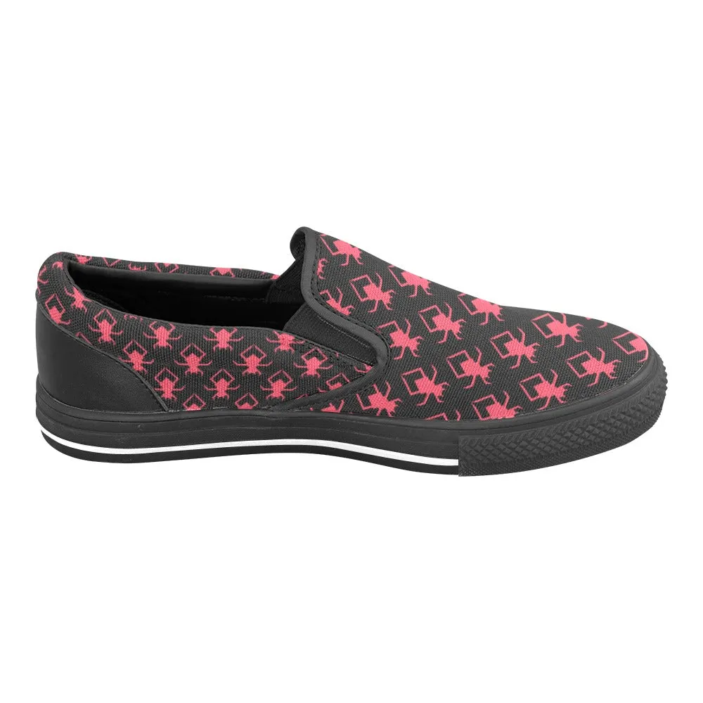 Pink Gothic Spiders Slip-on Canvas Women's Shoes