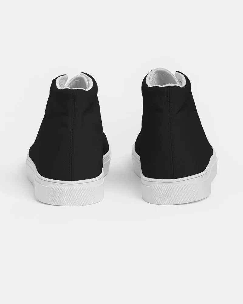 pure black Women's Hightop Canvas Shoe