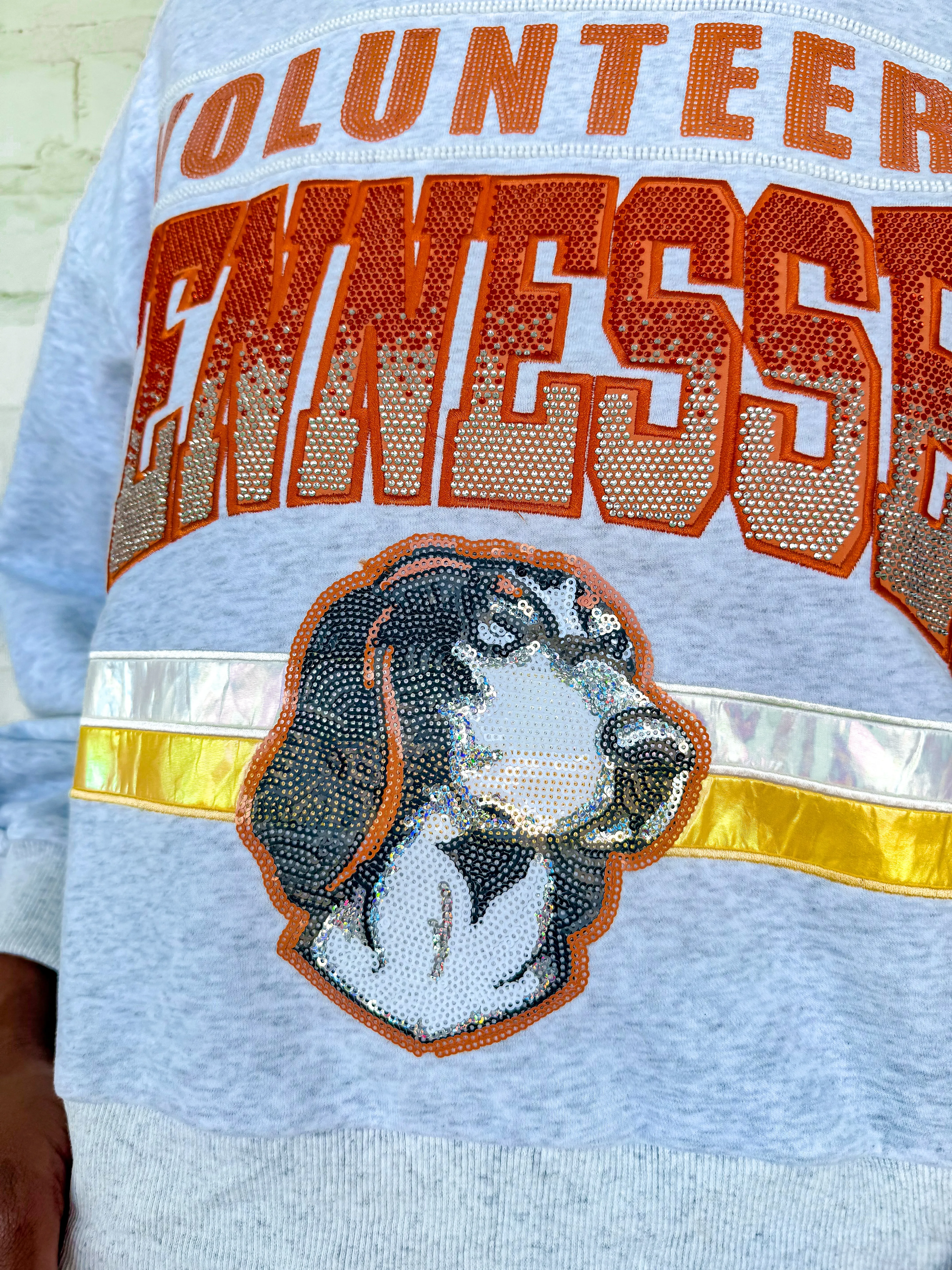 Queen Of Sparkles Gray Volunteers Tennessee Vintage Sweatshirt