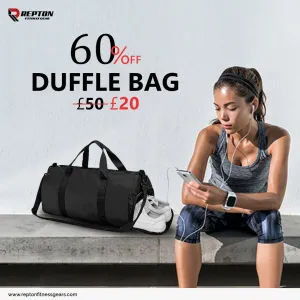 Repton Fitness Gears Premium Foldable Gym Duffle Bag | Barrel Bag with Integrated Shoe Compartment - A Professional Travel and Workout Companion for Organized, Active Lifestyles