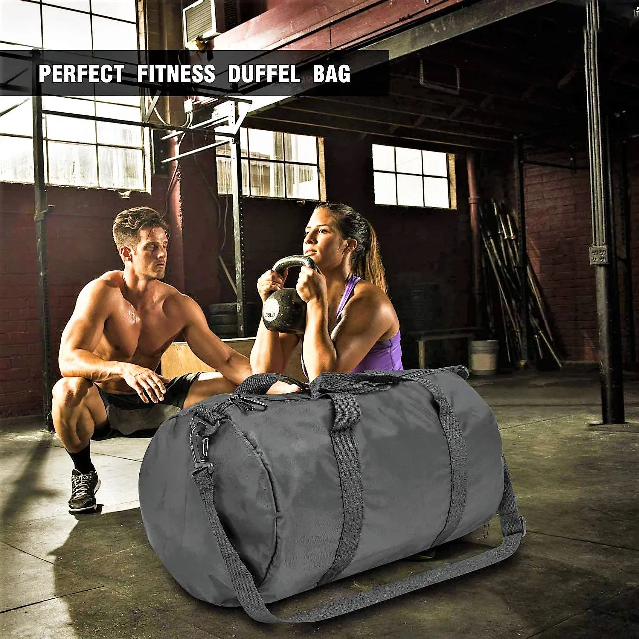 Repton Fitness Gears Premium Foldable Gym Duffle Bag | Barrel Bag with Integrated Shoe Compartment - A Professional Travel and Workout Companion for Organized, Active Lifestyles