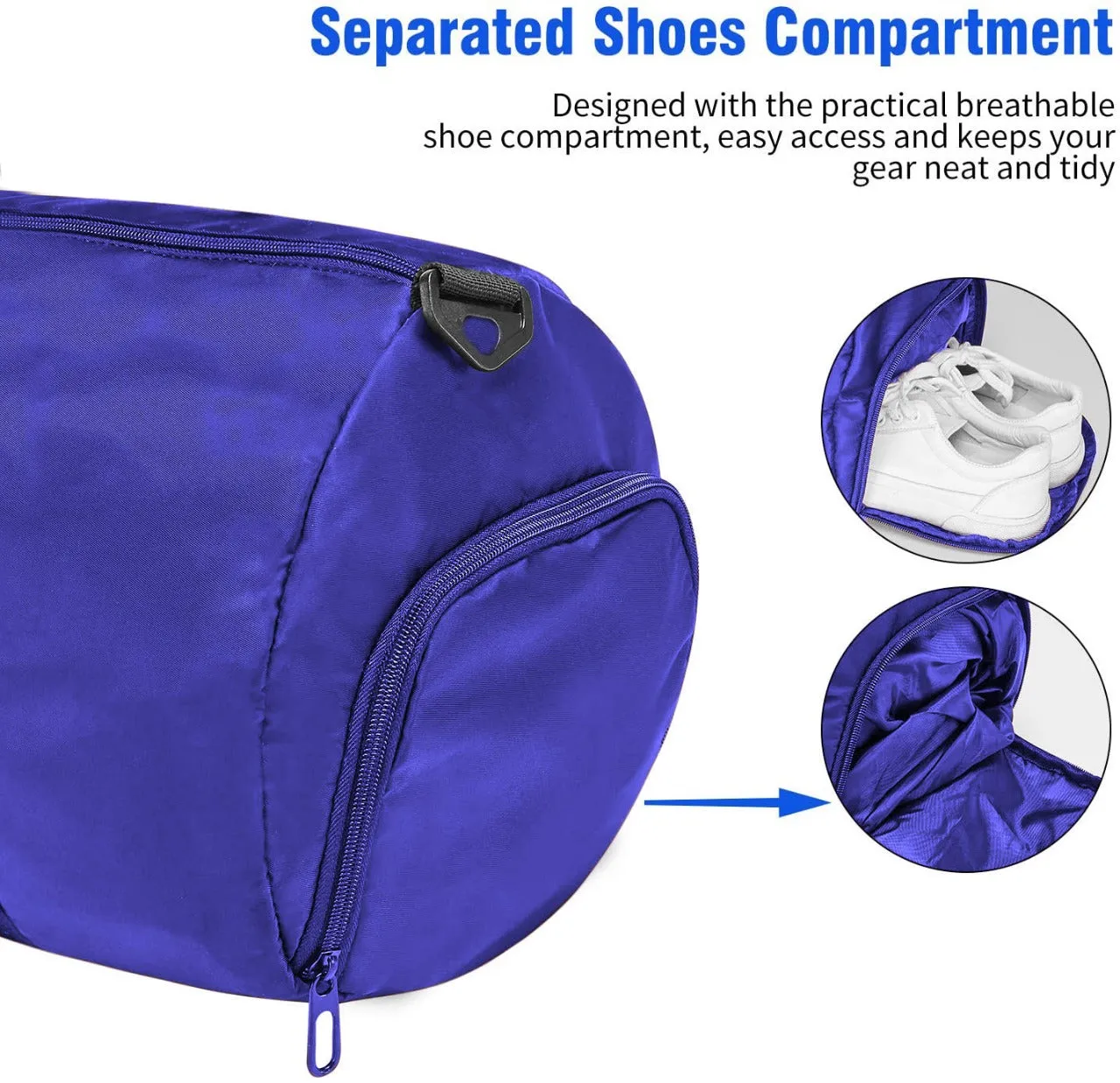 Repton Fitness Gears Premium Foldable Gym Duffle Bag | Barrel Bag with Integrated Shoe Compartment - A Professional Travel and Workout Companion for Organized, Active Lifestyles