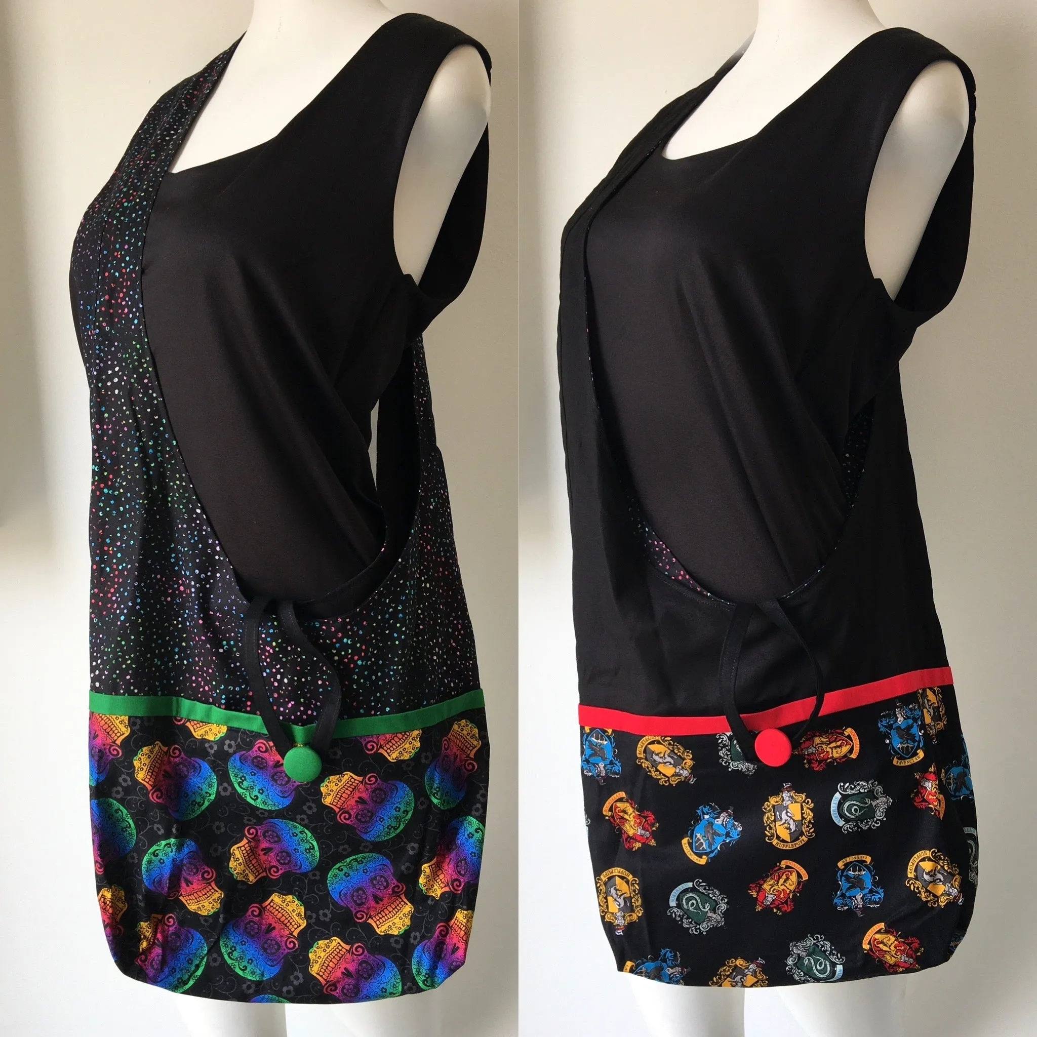 Skull Reversible Hobo Shoulder Bag