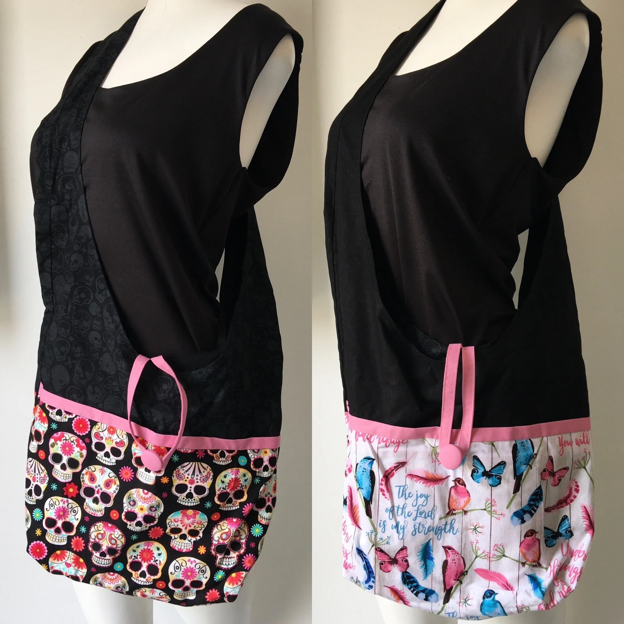 Skull Reversible Hobo Shoulder Bag