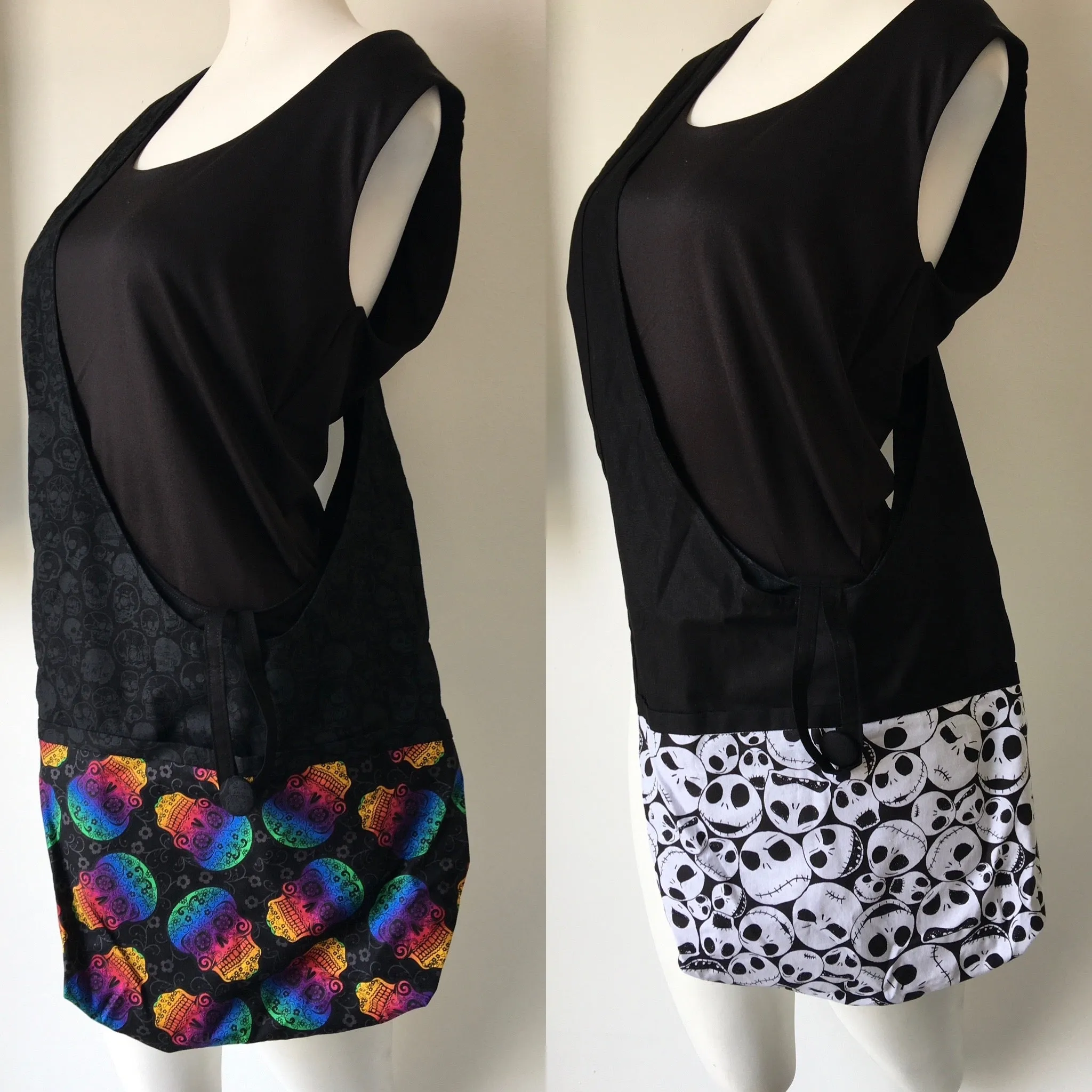 Skull Reversible Hobo Shoulder Bag