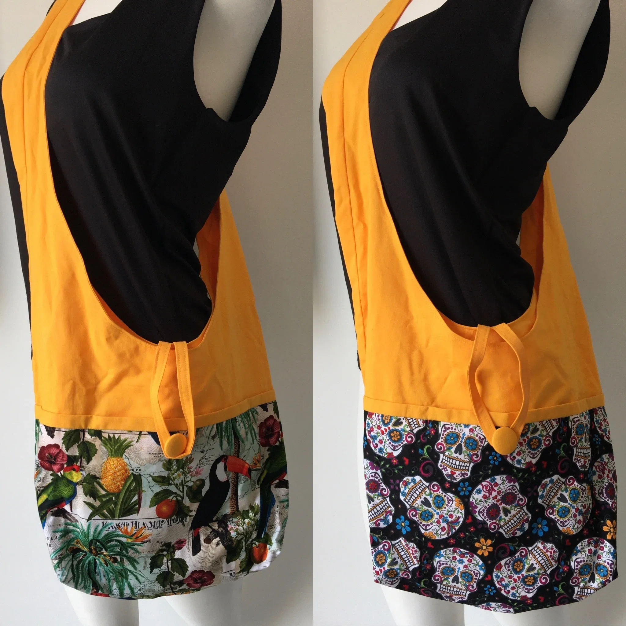 Skull Reversible Hobo Shoulder Bag
