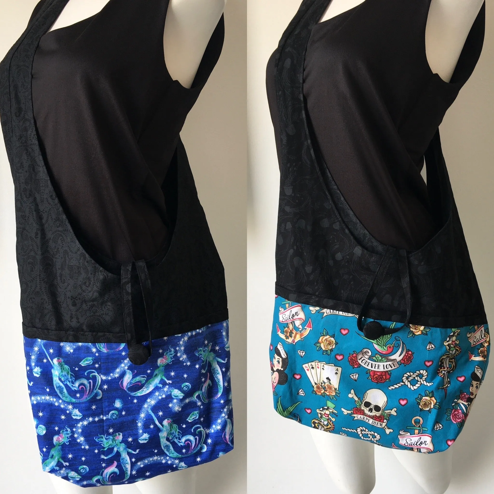 Skull Reversible Hobo Shoulder Bag