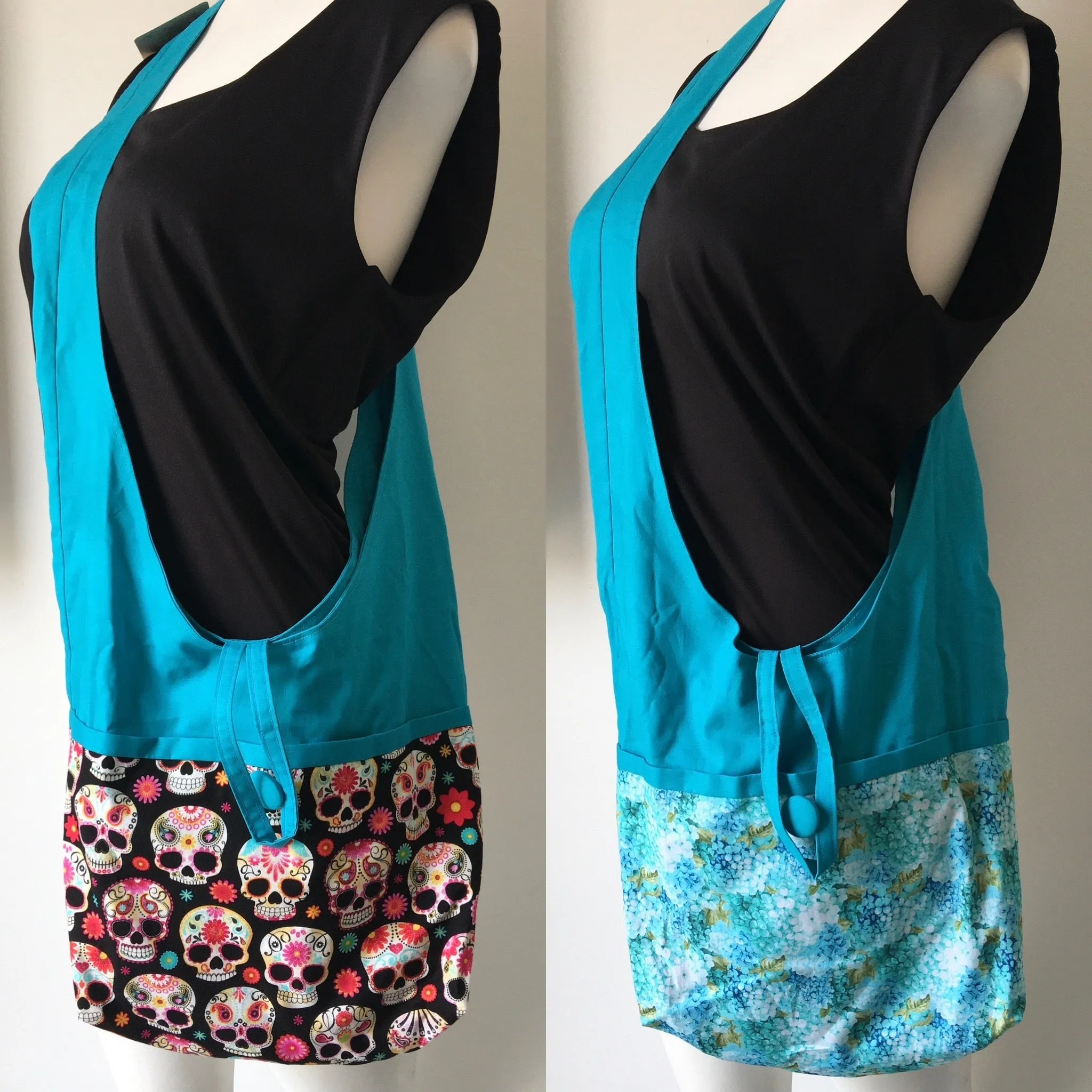 Skull Reversible Hobo Shoulder Bag