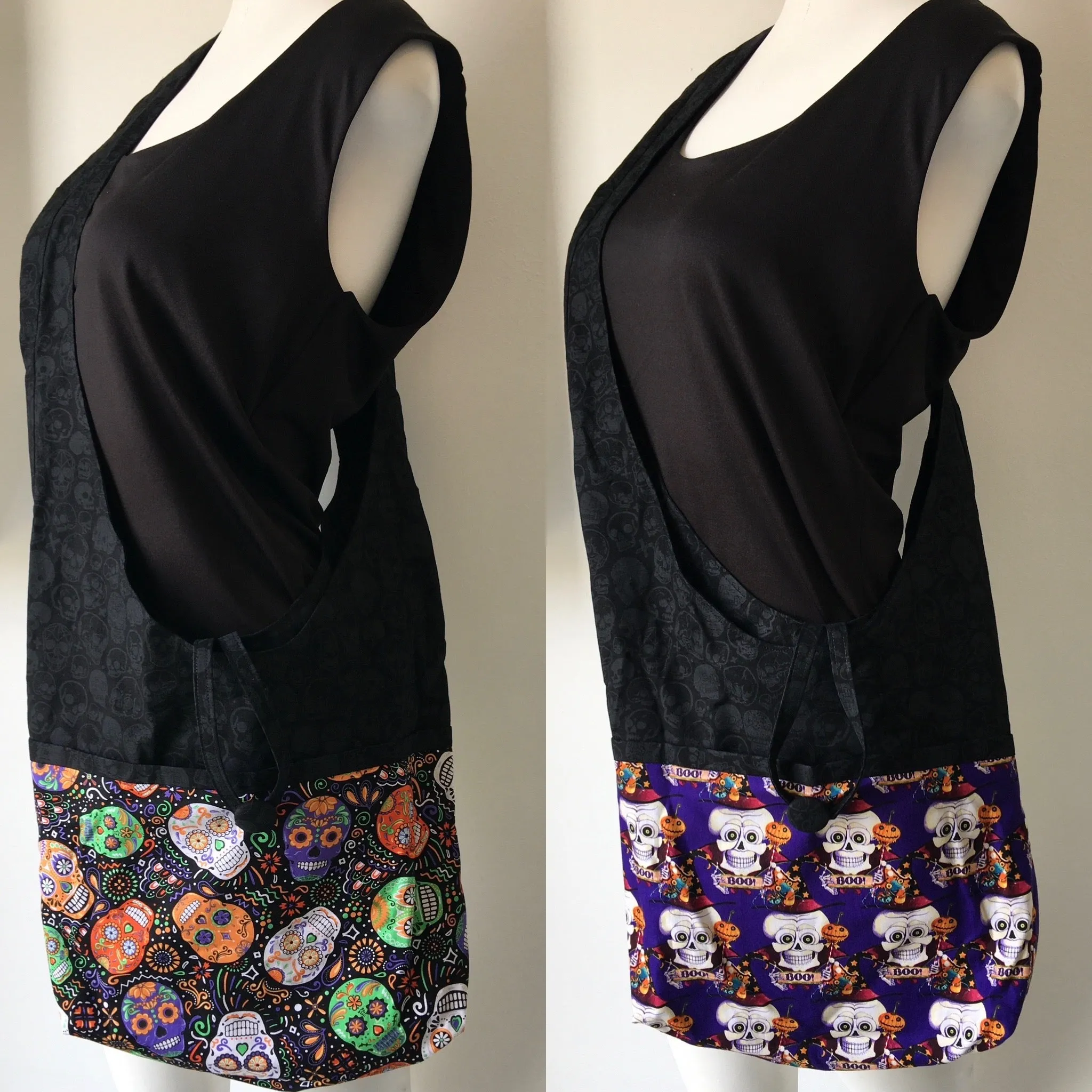 Skull Reversible Hobo Shoulder Bag