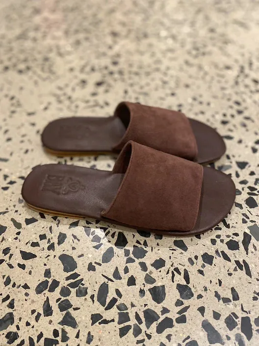 SLIDE SUEDE - Chocolate