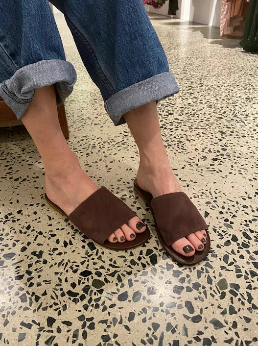 SLIDE SUEDE - Chocolate