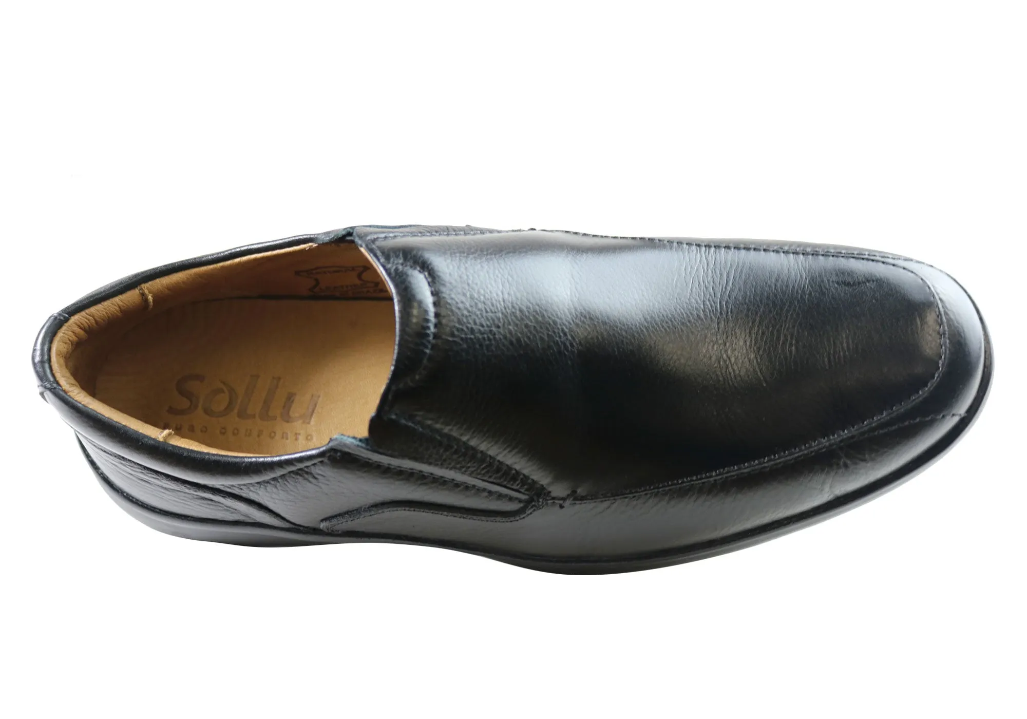 Sollu Loxwood Mens Leather Slip On Comfort Shoes Made In Brazil