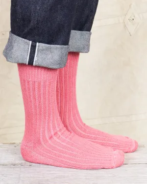Tender Wool Rib Socks Cochineal Dyed Tender Wool Rib Socks Cochineal Dyed