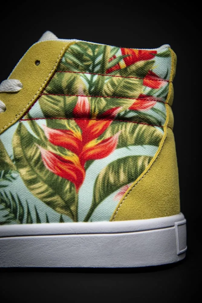 Tropic Vibes Print Canvas Hi-Top Ladies Sneakers