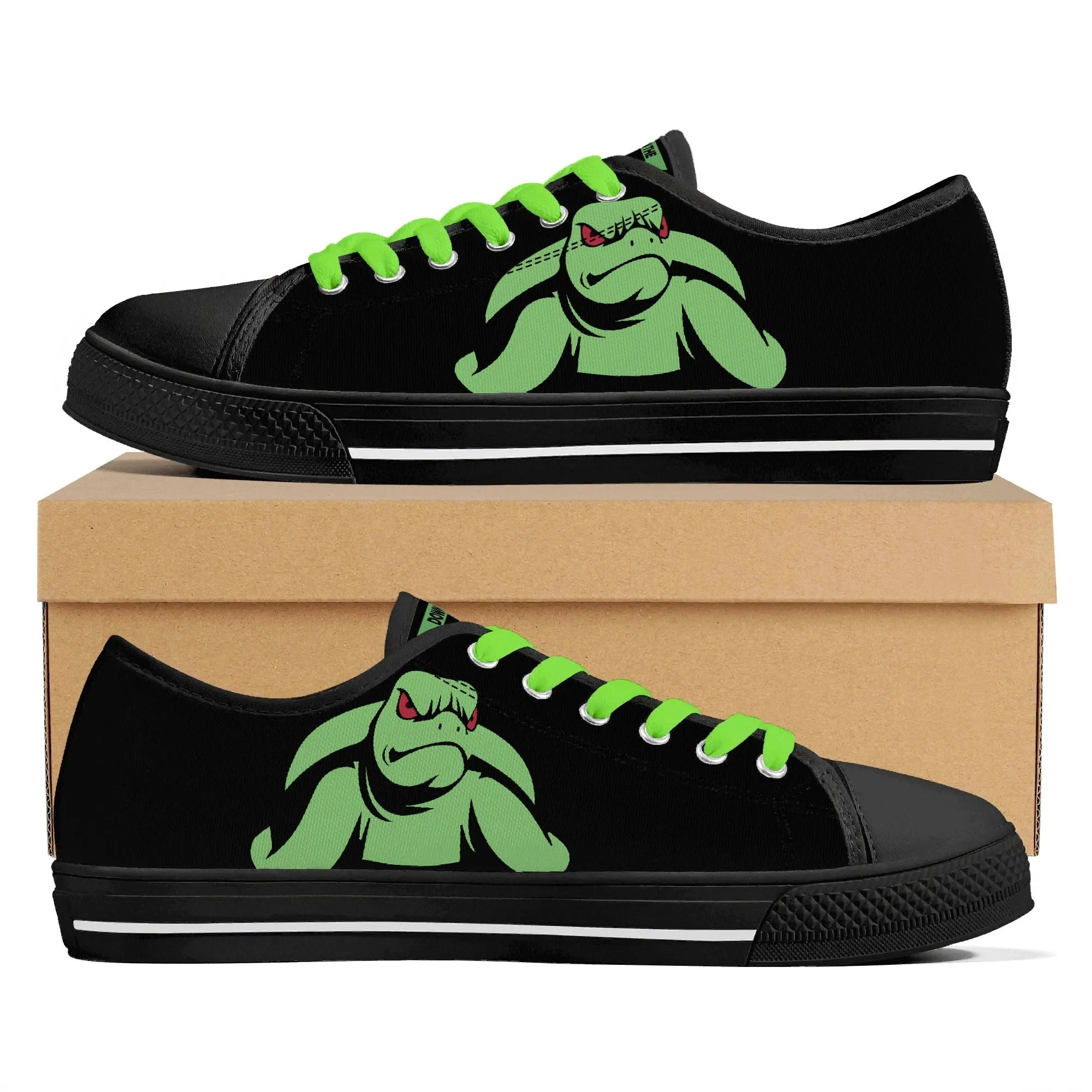 Turtles Mens Low Top Canvas Shoes - Customized Tongue