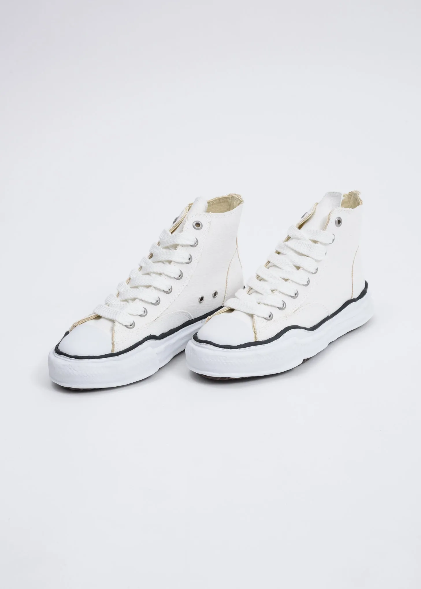 White Canvas High Top Original Sole Sneaker