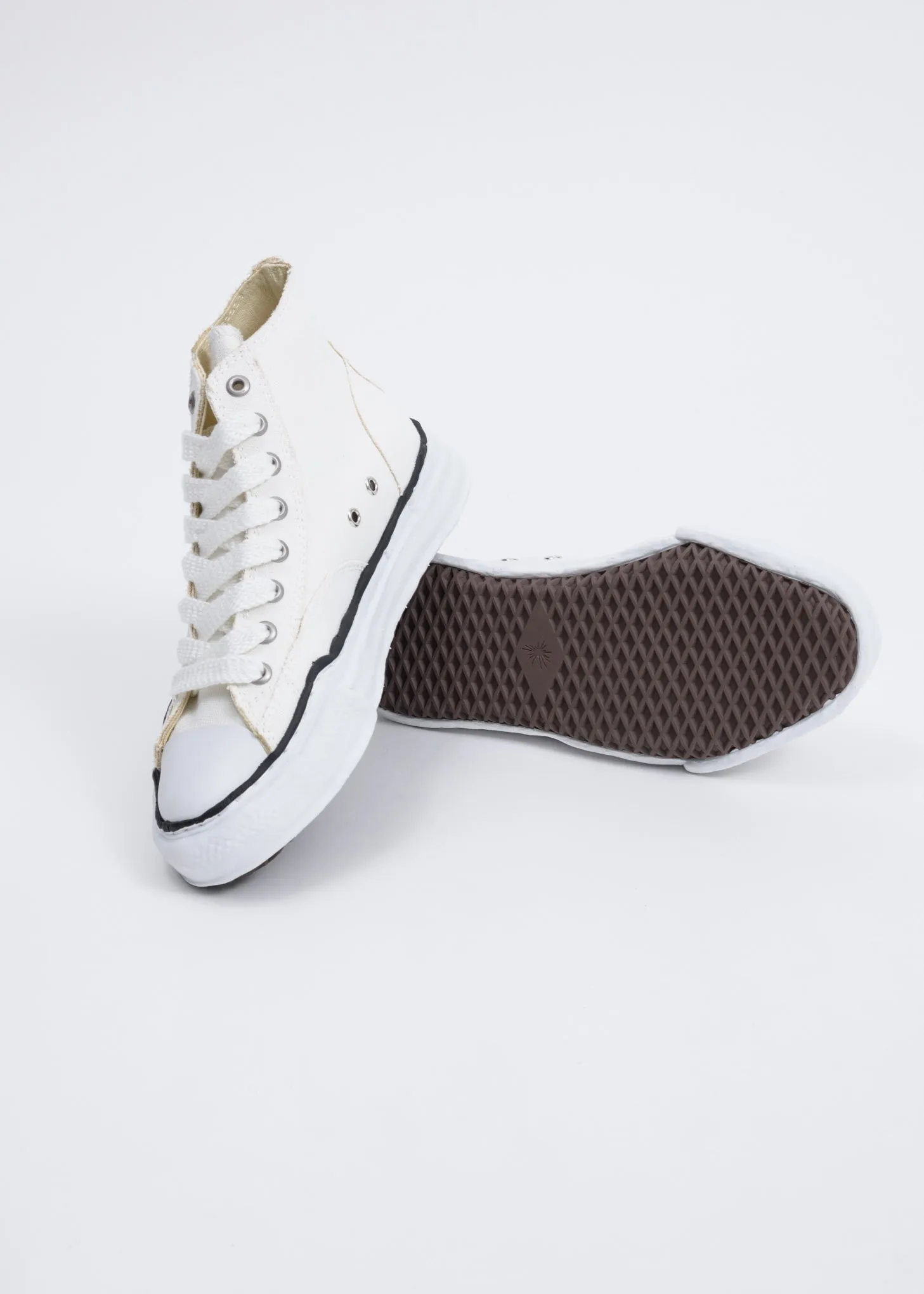 White Canvas High Top Original Sole Sneaker