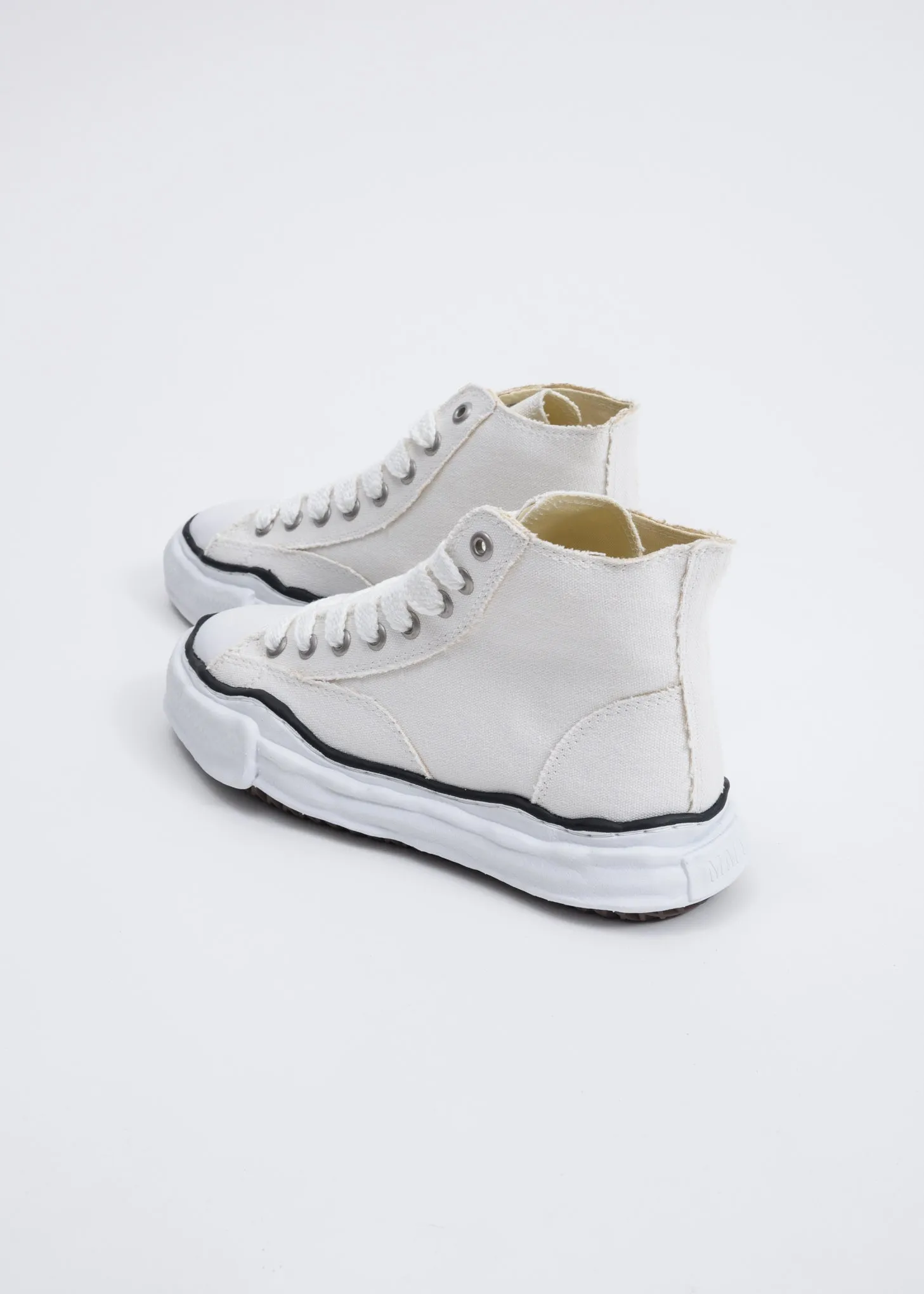 White Canvas High Top Original Sole Sneaker