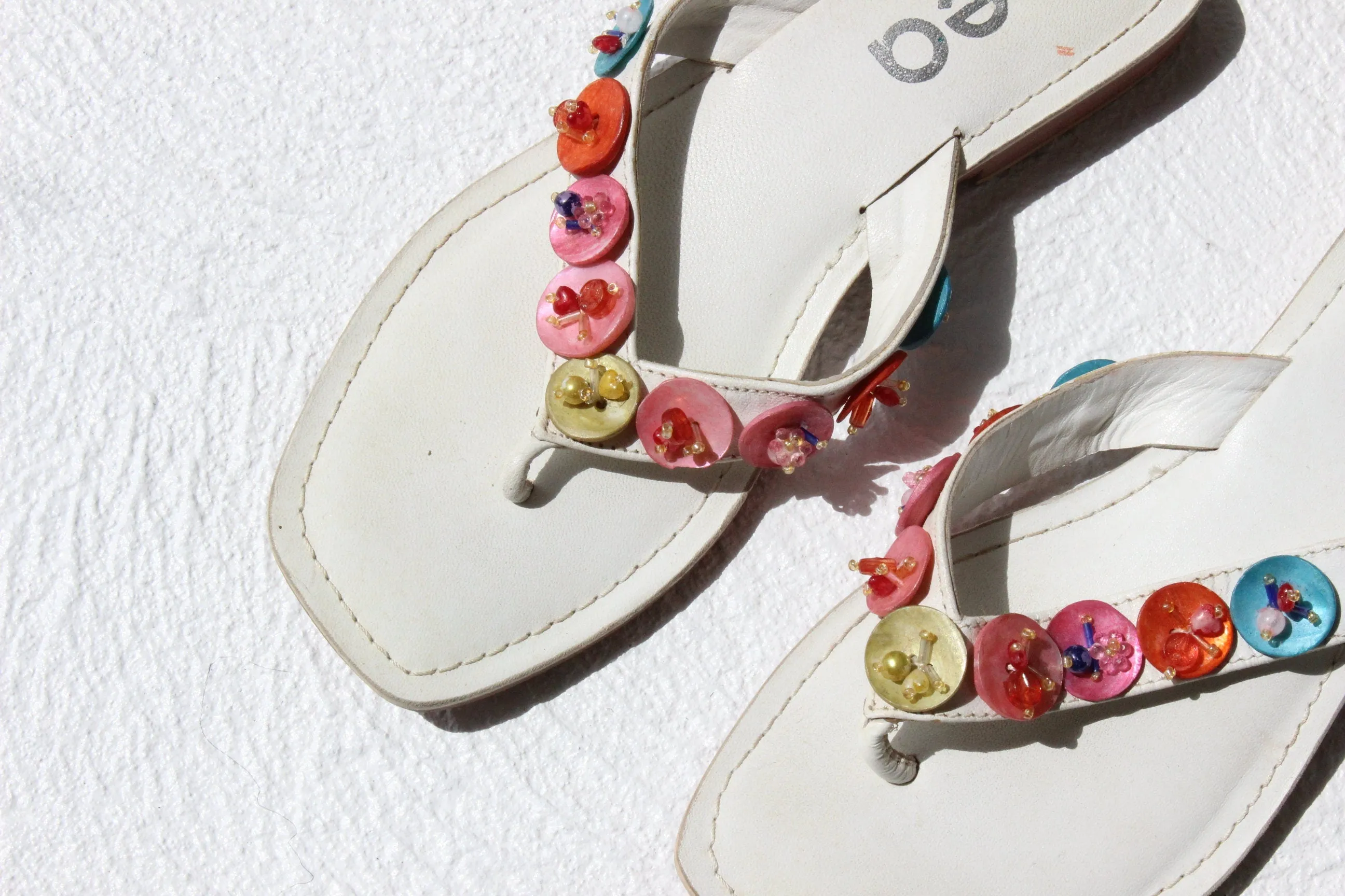 Y2K Spanish Made Leather Flat Sandals ~ Euro 37
